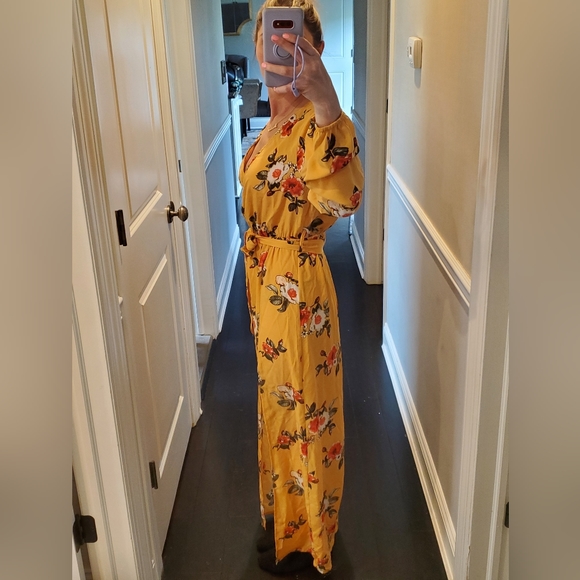 STELLA TWEED|WOMENS/JUNIORS long sleeve floor length floral dress| size juniors - Picture 8 of 10